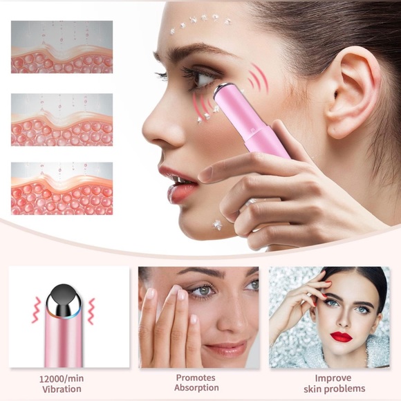 New! Eye & Face Massage Tool Wand Pen, Eye Lift Wand Heated Warm, Vibration, Fir - Picture 5 of 17